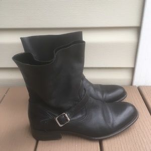 N.D.C Biker Ankle Boots Leather Black Booties 37.5